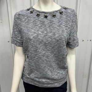 Ann Taylor LOFT Jeweled Neckline Shirt